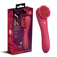 Secret Kisses ROSEGASM ROSE QUAKE - Red 18.8 cm USB Rechargeable Dual Ended Tapping Vibrator - VIBRATORS - Mr and Mrs D's