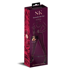 Secret Kisses ROSEGASM SPREADER BAR SET - Black Metal Spreader Bar with Ankle Cuffs - Mr and Mrs D's