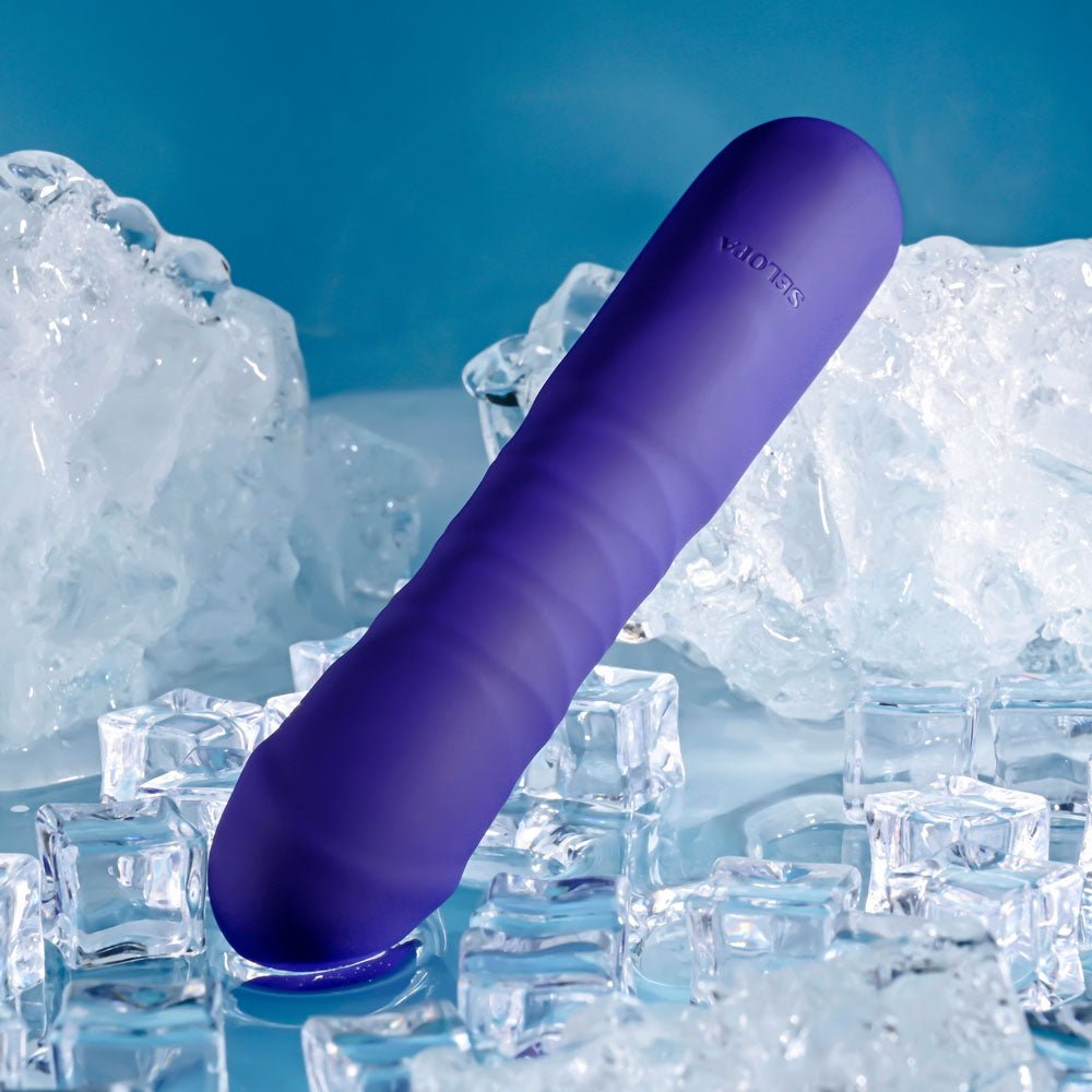 Selopa AMBITION - Purple 17 cm USB Rechargeable Thrusting Vibrator - VIBRATORS - Mr and Mrs D's