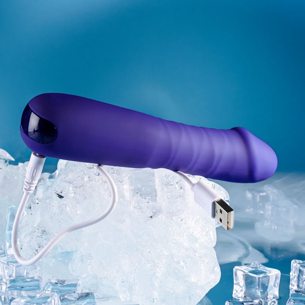 Selopa AMBITION - Purple 17 cm USB Rechargeable Thrusting Vibrator - VIBRATORS - Mr and Mrs D's