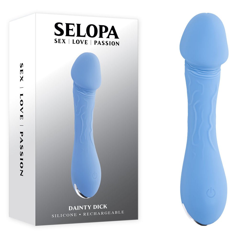 Selopa DAINTY DICK Mini Vibrator - Baby Blue 11.9 cm USB Rechargeable - VIBRATORS - Mr and Mrs D's