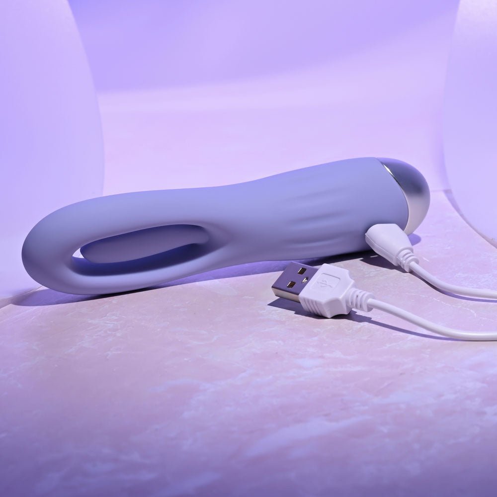 Selopa IN A FLAP - Purple 15 cm USB Rechargeable Flicking Stimulator - STIMULATORS - Mr and Mrs D's