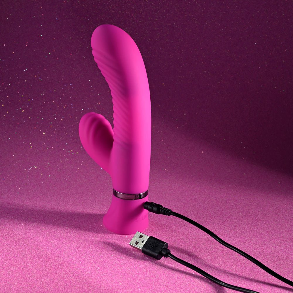 Selopa NEXT WAVE - Pink 16.4 cm USB Rechargeable Dual Vibrator - VIBRATORS - Mr and Mrs D's