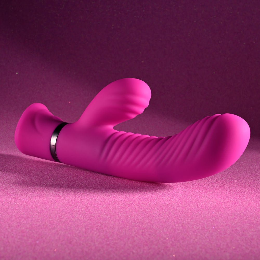 Selopa NEXT WAVE - Pink 16.4 cm USB Rechargeable Dual Vibrator - VIBRATORS - Mr and Mrs D's
