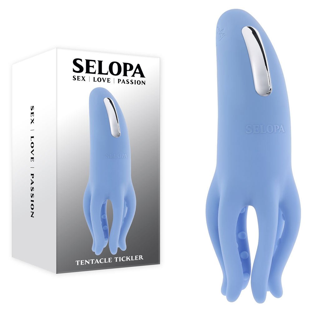 Selopa TENTACLE TICKLER - Blue USB Rechargeable Vibrating Stimulator - Mr and Mrs D's