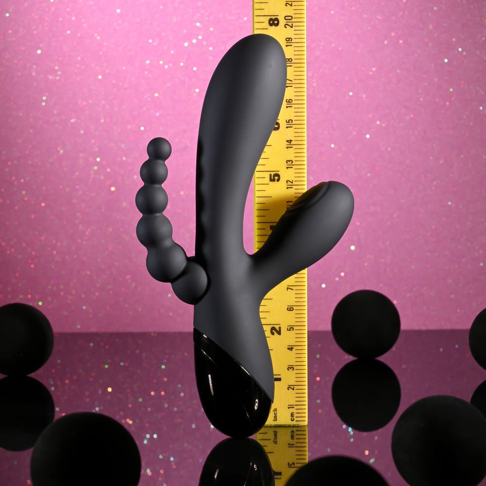 Selopa TRIPLE ACES Triple Stimulator Vibrator - Black 19.7 cm USB Rechargeable - VIBRATORS - Mr and Mrs D's