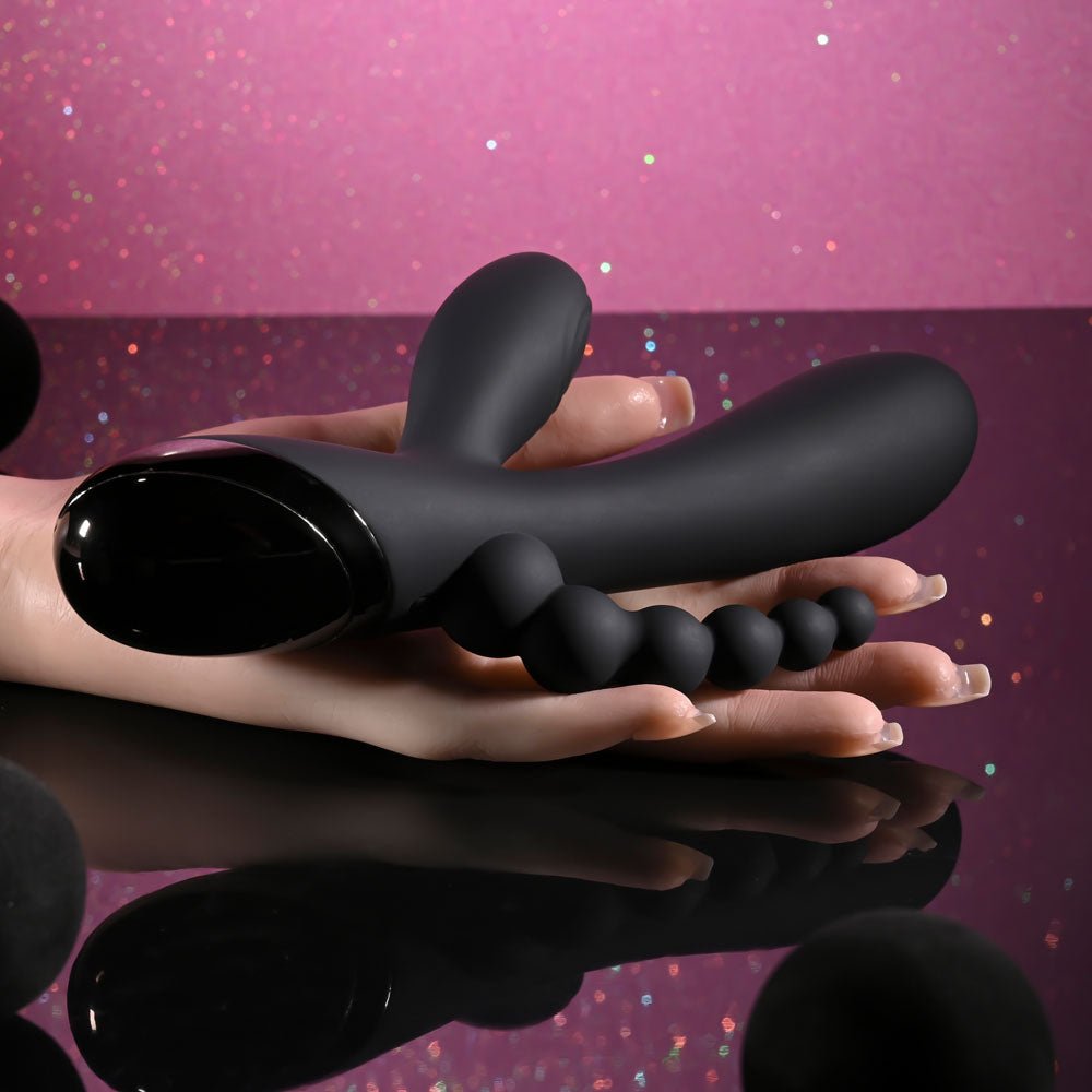Selopa TRIPLE ACES Triple Stimulator Vibrator - Black 19.7 cm USB Rechargeable - VIBRATORS - Mr and Mrs D's