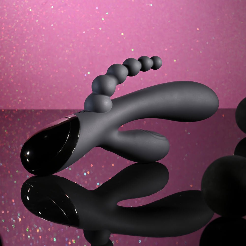 Selopa TRIPLE ACES Triple Stimulator Vibrator - Black 19.7 cm USB Rechargeable - VIBRATORS - Mr and Mrs D's