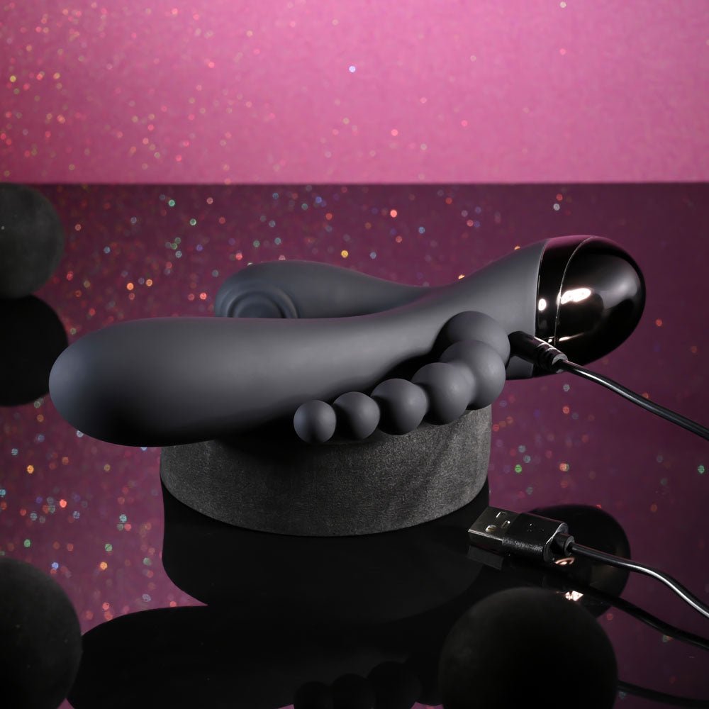 Selopa TRIPLE ACES Triple Stimulator Vibrator - Black 19.7 cm USB Rechargeable - VIBRATORS - Mr and Mrs D's