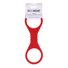 Sex & Mischief Amor Large Silicone Cuffs - Red Large Restraints - BONDAGE - TOYS - Mr and Mrs D's