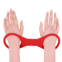 Sex & Mischief Amor Large Silicone Cuffs - Red Large Restraints - BONDAGE - TOYS - Mr and Mrs D's