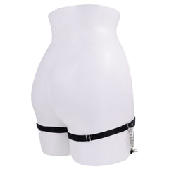 Sex & Mischief Chain Lace Garters - Black/Metal Garters - BONDAGE - TOYS - Mr and Mrs D's