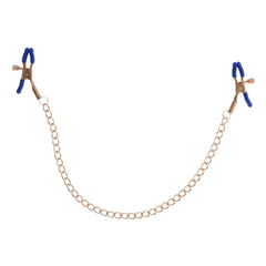 Sex & Mischief Cougar Chained Nipple Clamps - Gold Nipple Clamps with Cougar Chain - Mr and Mrs D's