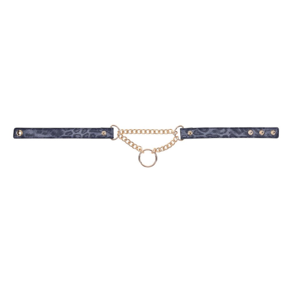 Sex & Mischief Cougar Day Collar - Navy Blue/Gold Collar - BONDAGE - TOYS - Mr and Mrs D's