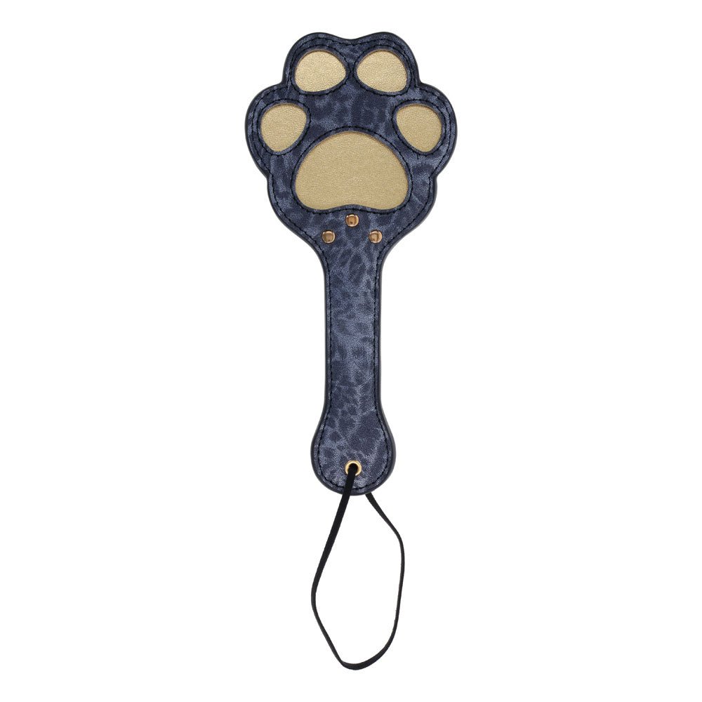 Sex & Mischief Cougar Paw Paddle - Navy Blue/Gold Spanking Paddle - Mr and Mrs D's