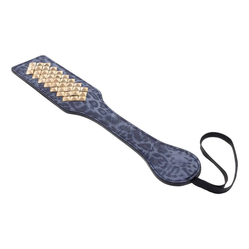Sex & Mischief Cougar Studded Paddle - Navy Blue Paddle with Gold Studs - BONDAGE - TOYS - Mr and Mrs D's