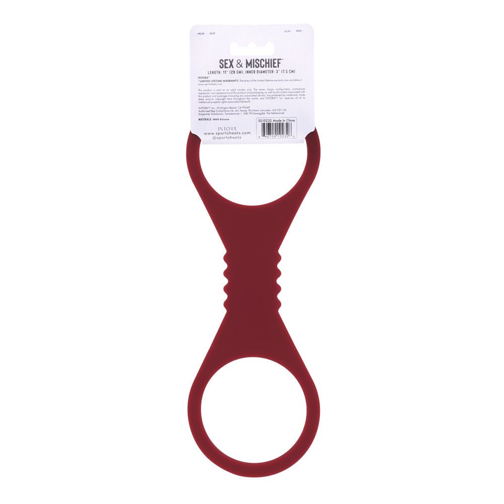 Sex & Mischief Enchanted Large Silicone Cuffs - Burgundy Large Restraints - BONDAGE - TOYS - Mr and Mrs D's