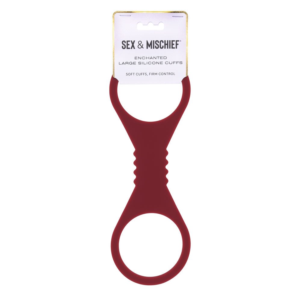 Sex & Mischief Enchanted Large Silicone Cuffs - Burgundy Large Restraints - BONDAGE - TOYS - Mr and Mrs D's