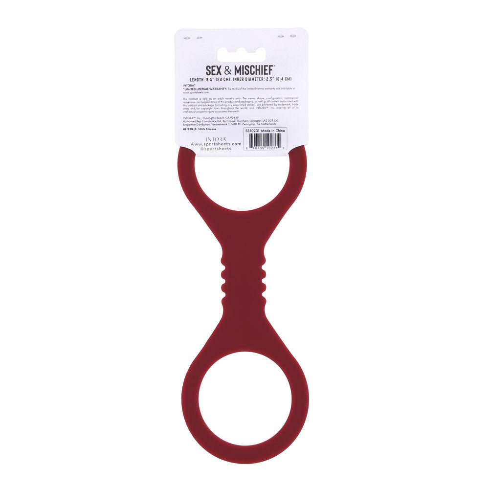 Sex & Mischief Enchanted Small Silicone Cuffs - Burgundy Small Restraints - BONDAGE - TOYS - Mr and Mrs D's