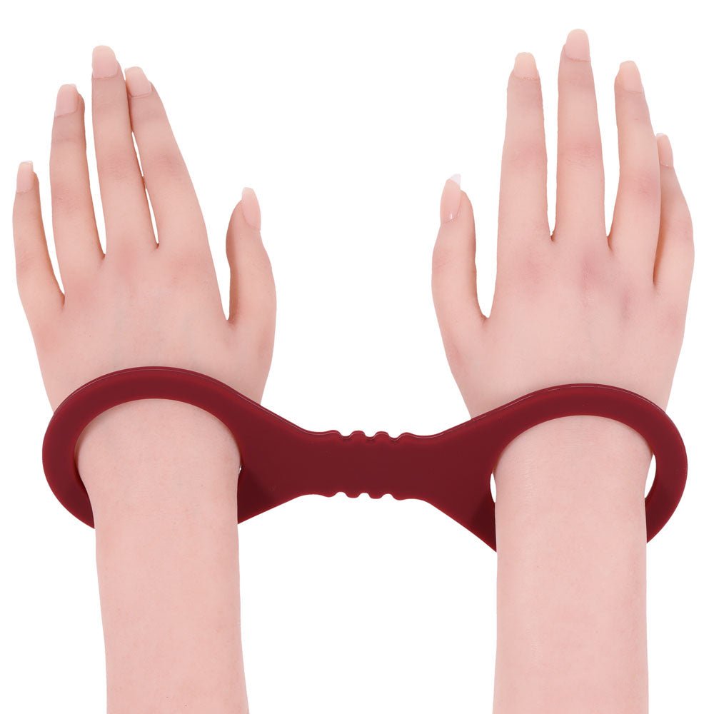 Sex & Mischief Enchanted Small Silicone Cuffs - Burgundy Small Restraints - BONDAGE - TOYS - Mr and Mrs D's