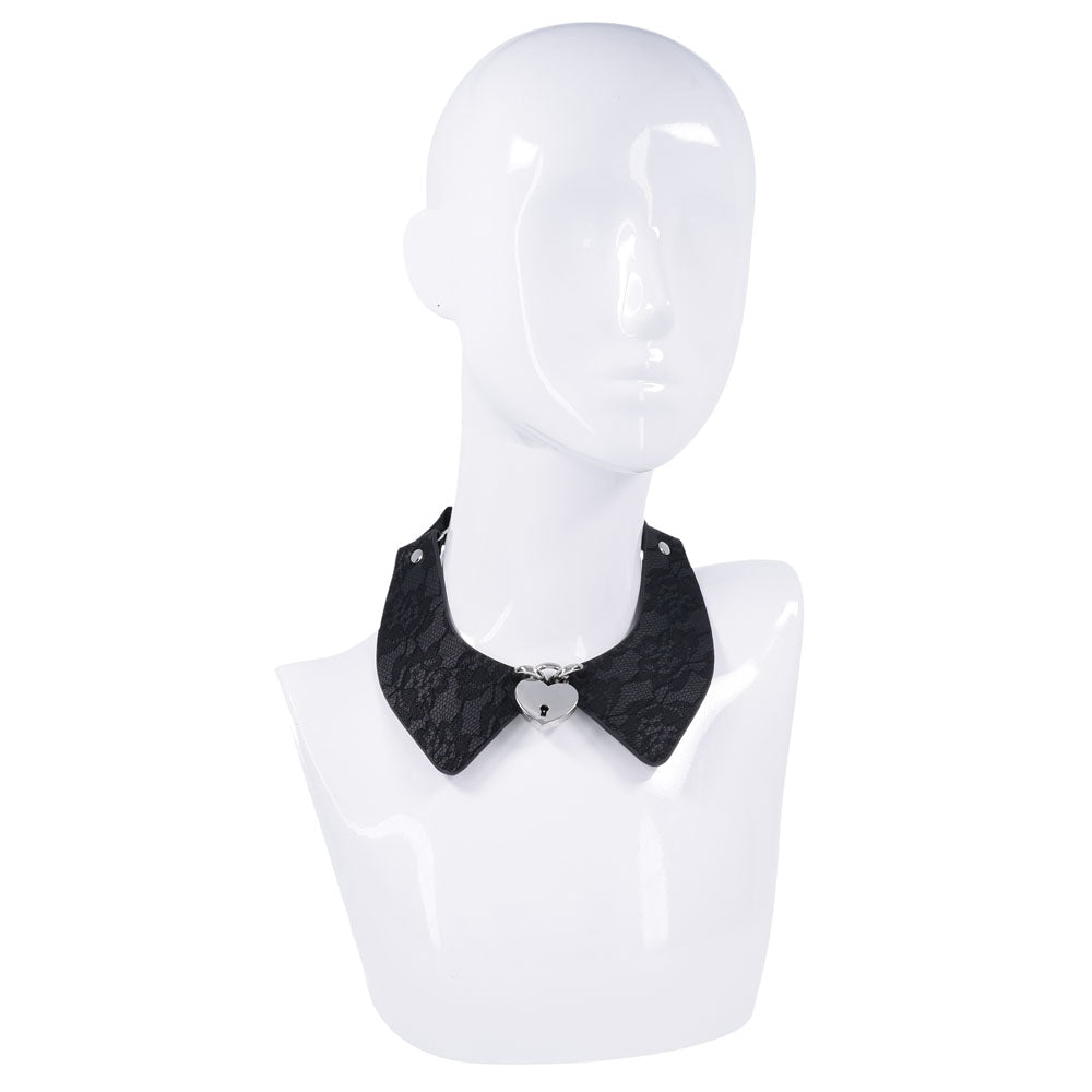 Sex & Mischief Heartbound Lace Day Collar - Black Submission Collar - BONDAGE - TOYS - Mr and Mrs D's