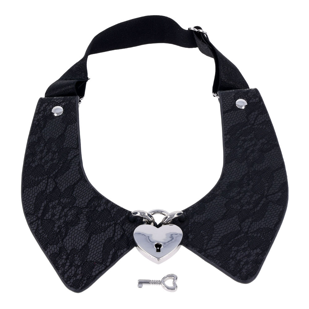 Sex & Mischief Heartbound Lace Day Collar - Black Submission Collar - BONDAGE - TOYS - Mr and Mrs D's