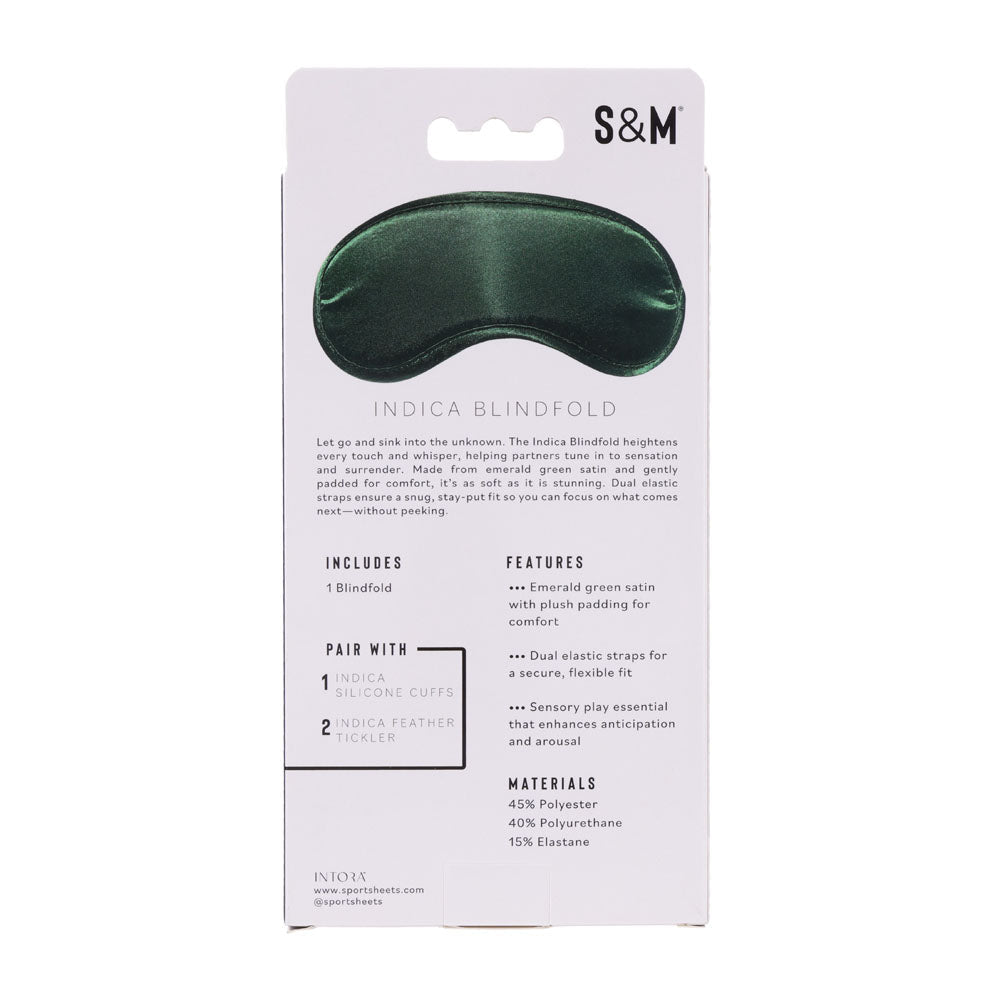 Sex & Mischief Indica Blindfold - Green Eye Mask - BONDAGE - TOYS - Mr and Mrs D's