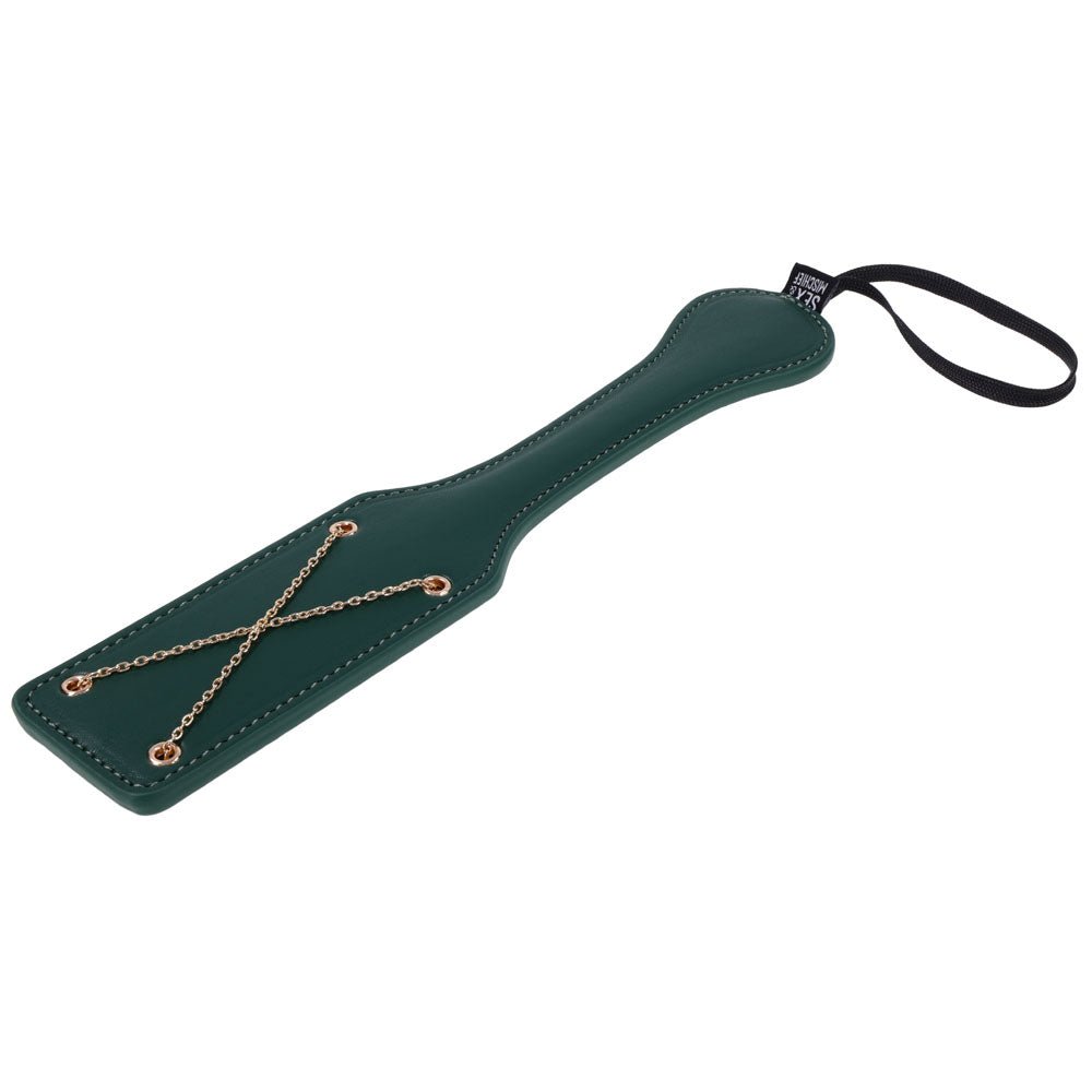 Sex & Mischief Indica Chain Impressions Paddle - Green/Gold Spanking Paddle - BONDAGE - TOYS - Mr and Mrs D's