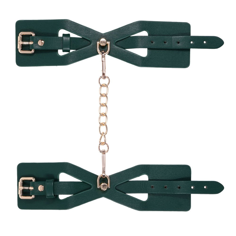 Sex & Mischief Indica Cutout Cuffs - Green/Gold Restraints - BONDAGE - TOYS - Mr and Mrs D's