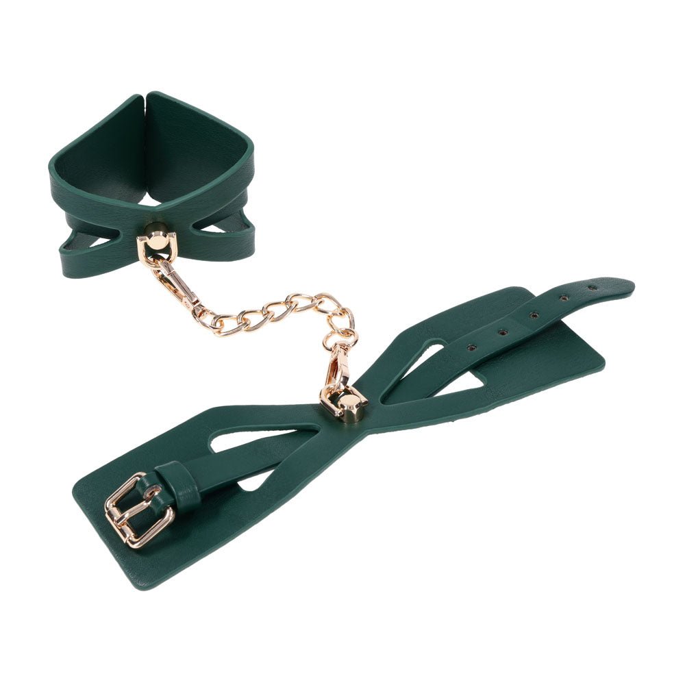 Sex & Mischief Indica Cutout Cuffs - Green/Gold Restraints - BONDAGE - TOYS - Mr and Mrs D's