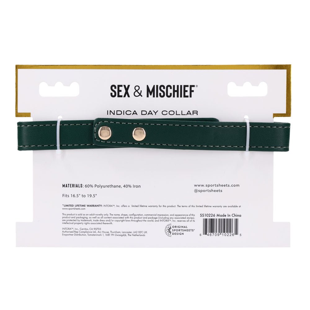 Sex & Mischief Indica Day Collar - Green/Gold Collar - BONDAGE - TOYS - Mr and Mrs D's