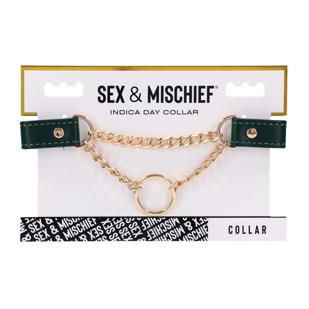 Sex & Mischief Indica Day Collar - Green/Gold Collar - BONDAGE - TOYS - Mr and Mrs D's