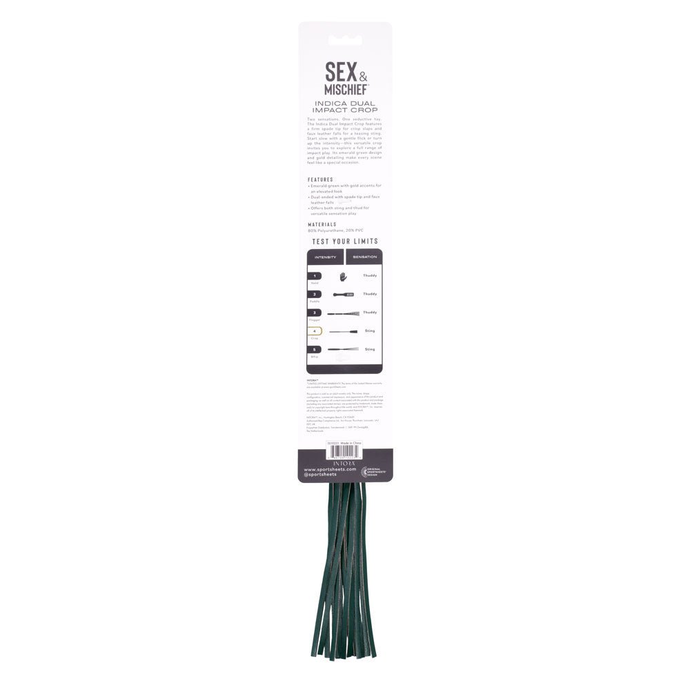 Sex & Mischief Indica Dual Impact Crop - Green Crop Whip - BONDAGE - TOYS - Mr and Mrs D's
