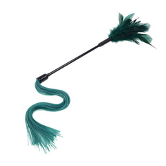 Sex & Mischief Indica Feather Tickler - Green Feather Tickler Whip - BONDAGE - TOYS - Mr and Mrs D's
