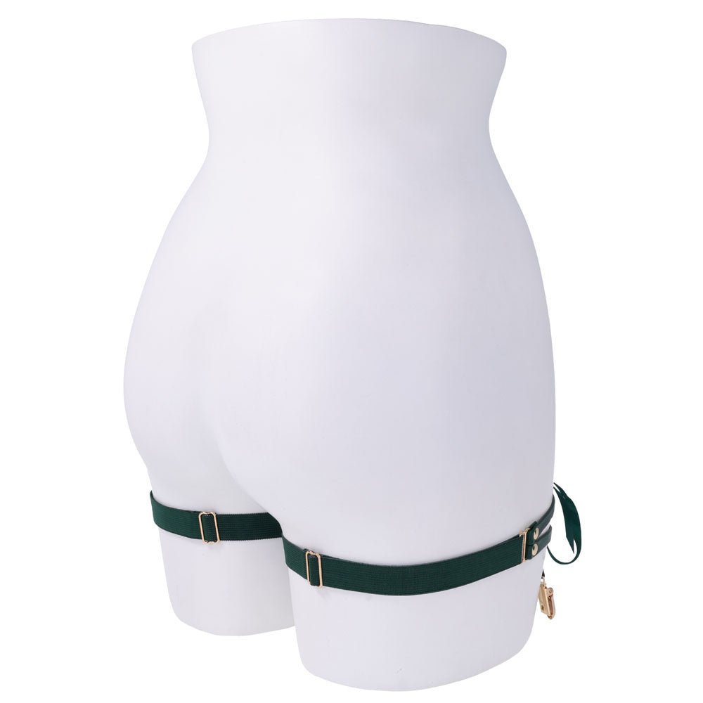 Sex & Mischief Indica Laced Up Garters - Green/Gold Garters - Set of 2 - BONDAGE - TOYS - Mr and Mrs D's