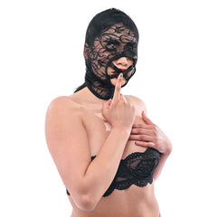 Sex & Mischief Lace Hush Hood - Black Hood - BONDAGE - TOYS - Mr and Mrs D's