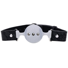 Sex & Mischief Lace Silicone Breathable Ball Gag - Black/Grey Mouth Restraint - BONDAGE - TOYS - Mr and Mrs D's