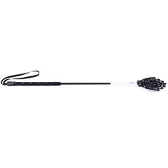 Sex & Mischief Lace Silicone Crop - Black/White 50 cm Crop Whip - BONDAGE - TOYS - Mr and Mrs D's