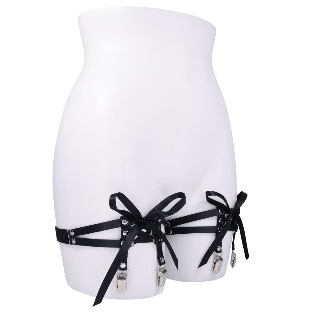 Sex & Mischief Laced Up Garters - Black Garters - BONDAGE - TOYS - Mr and Mrs D's