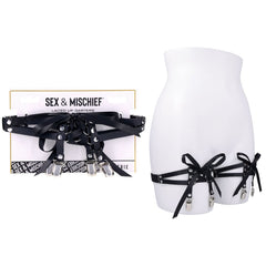 Sex & Mischief Laced Up Garters - Black Garters - BONDAGE - TOYS - Mr and Mrs D's