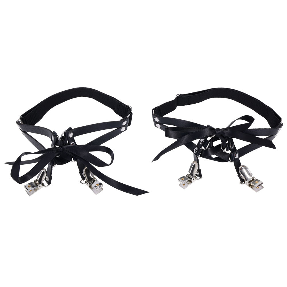 Sex & Mischief Laced Up Garters - Black Garters - BONDAGE - TOYS - Mr and Mrs D's