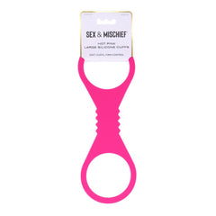 Sex & Mischief Large Hot Pink Silicone Cuffs - Hot Pink Large Restraints - BONDAGE - TOYS - Mr and Mrs D's