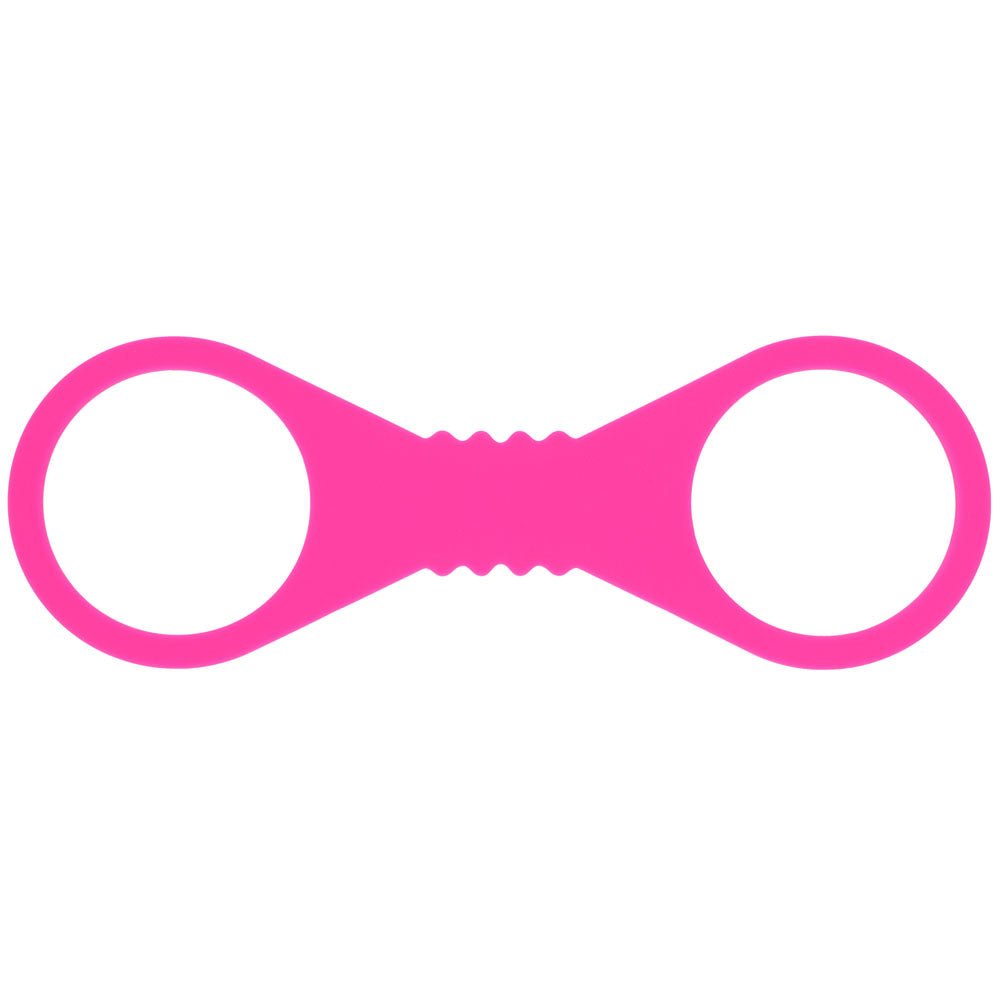 Sex & Mischief Large Hot Pink Silicone Cuffs - Hot Pink Large Restraints - BONDAGE - TOYS - Mr and Mrs D's