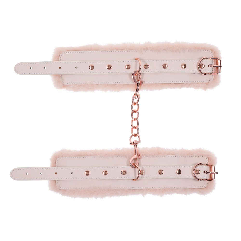 Sex & Mischief Peaches n CreaMe Fur Handcuffs - BONDAGE - TOYS - Mr and Mrs D's