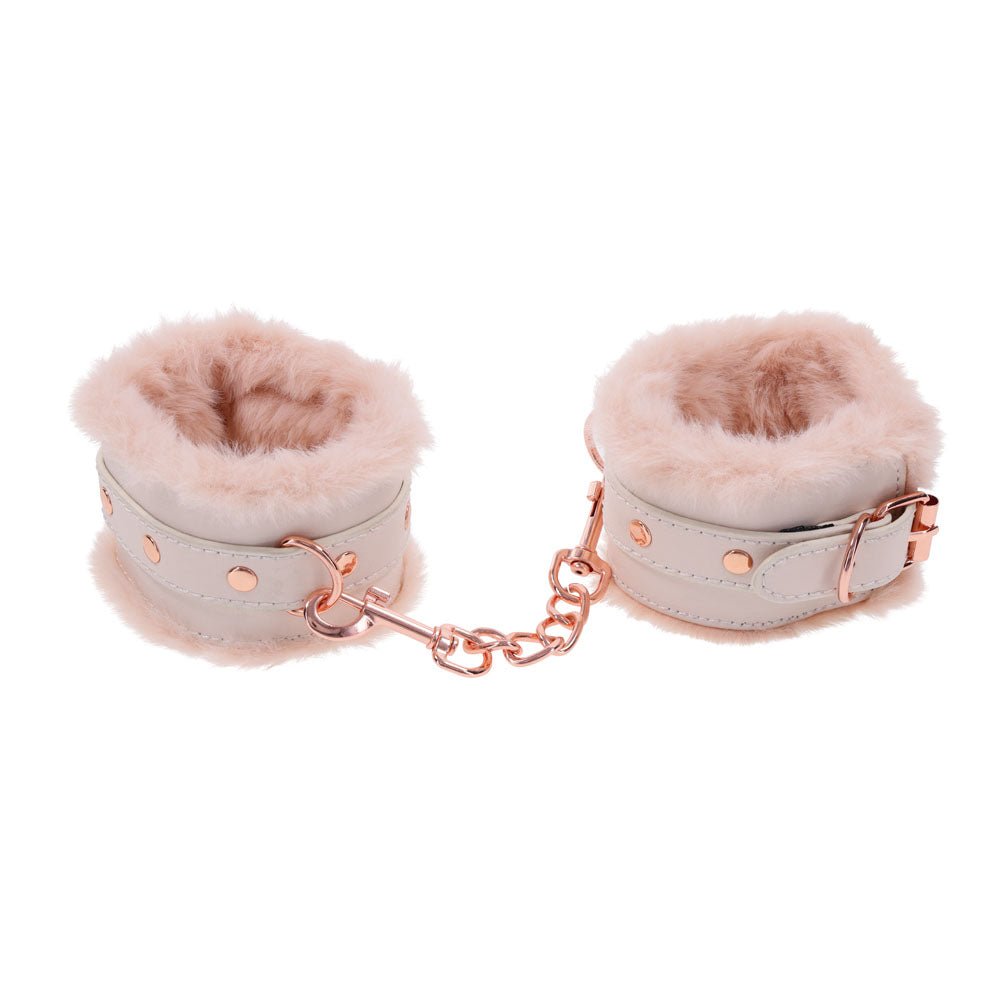 Sex & Mischief Peaches n CreaMe Fur Handcuffs - BONDAGE - TOYS - Mr and Mrs D's