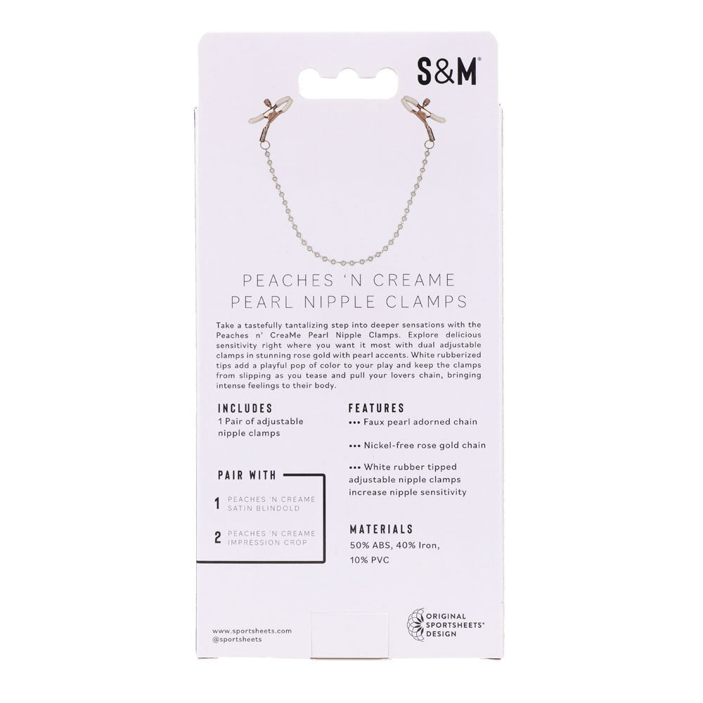 Sex & Mischief Peaches n CreaMe Pearl Nipple Clamps - BONDAGE - TOYS - Mr and Mrs D's