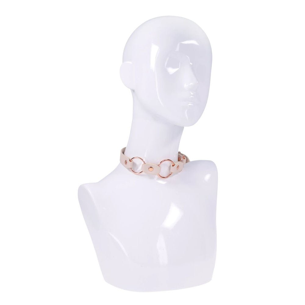 Sex & Mischief Peaches n CreaMe Ring Day Collar - Peach Bondage Collar - BONDAGE - TOYS - Mr and Mrs D's
