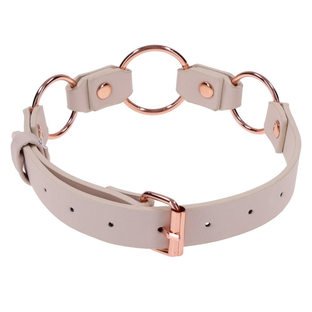 Sex & Mischief Peaches n CreaMe Ring Day Collar - Peach Bondage Collar - BONDAGE - TOYS - Mr and Mrs D's
