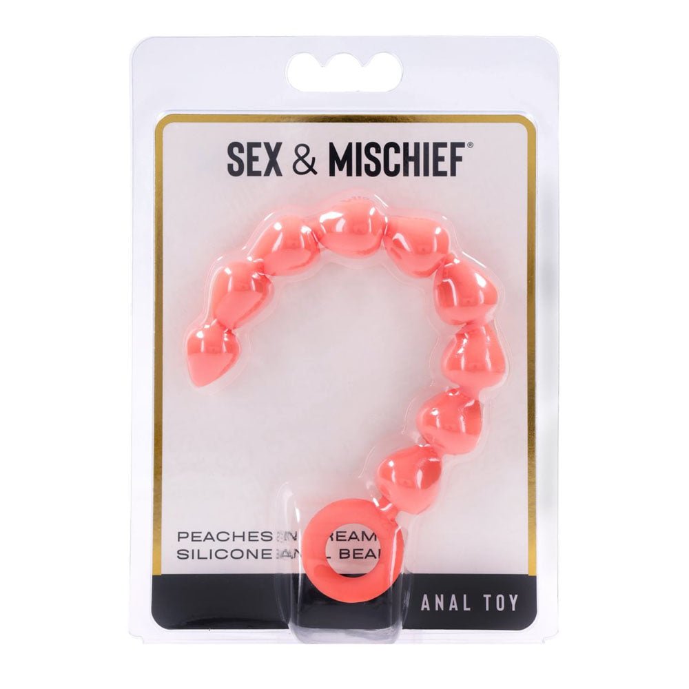 Sex & Mischief Peaches n CreaMe Silicone Anal Beads - Peach 23 cm Silicone Anal Beads - BONDAGE - TOYS - Mr and Mrs D's