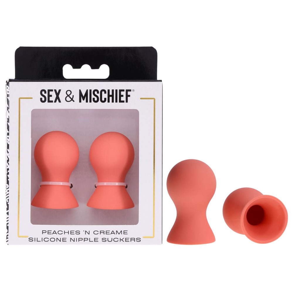 Sex & Mischief Peaches n CreaMe Silicone Nipple Suckers - Peach Nipple Suckers - Set of 2 - BONDAGE - TOYS - Mr and Mrs D's